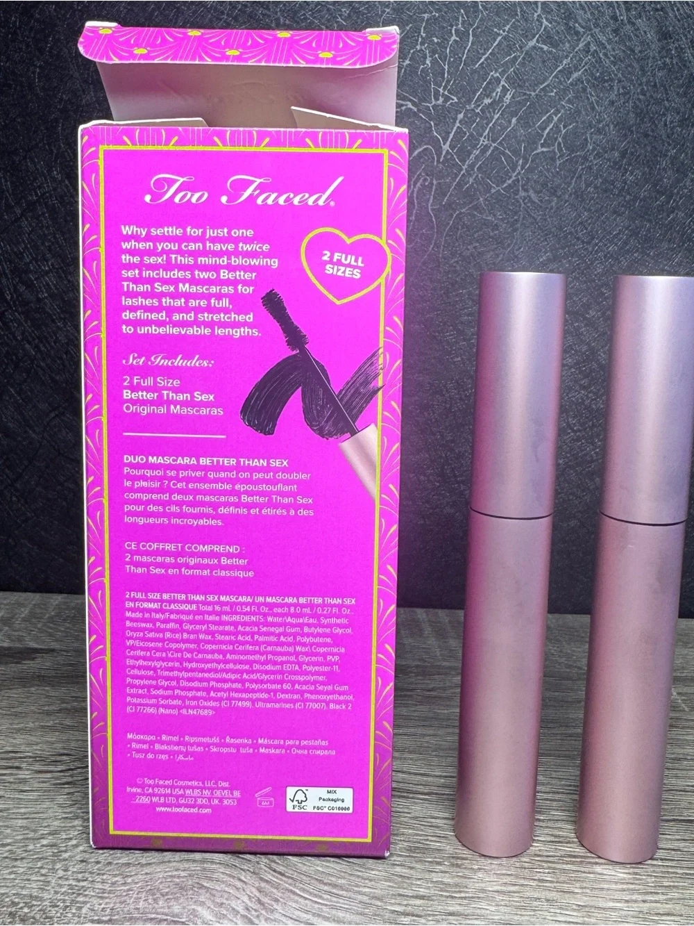 Too Faced Lashes Ever After Better Than Sex Mascara Duo Lengthening 8ml Each